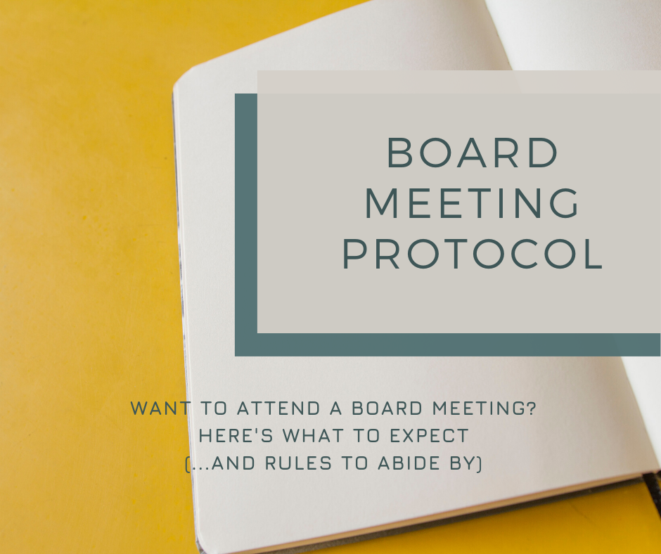 Board Meeting Protocol WATERLEAF HOA